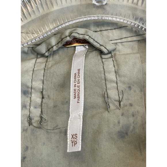 Free People Ripstop Parachute Bomber Jacket Green Tie Dye Women Size XS Grunge - Picture 4 of 8